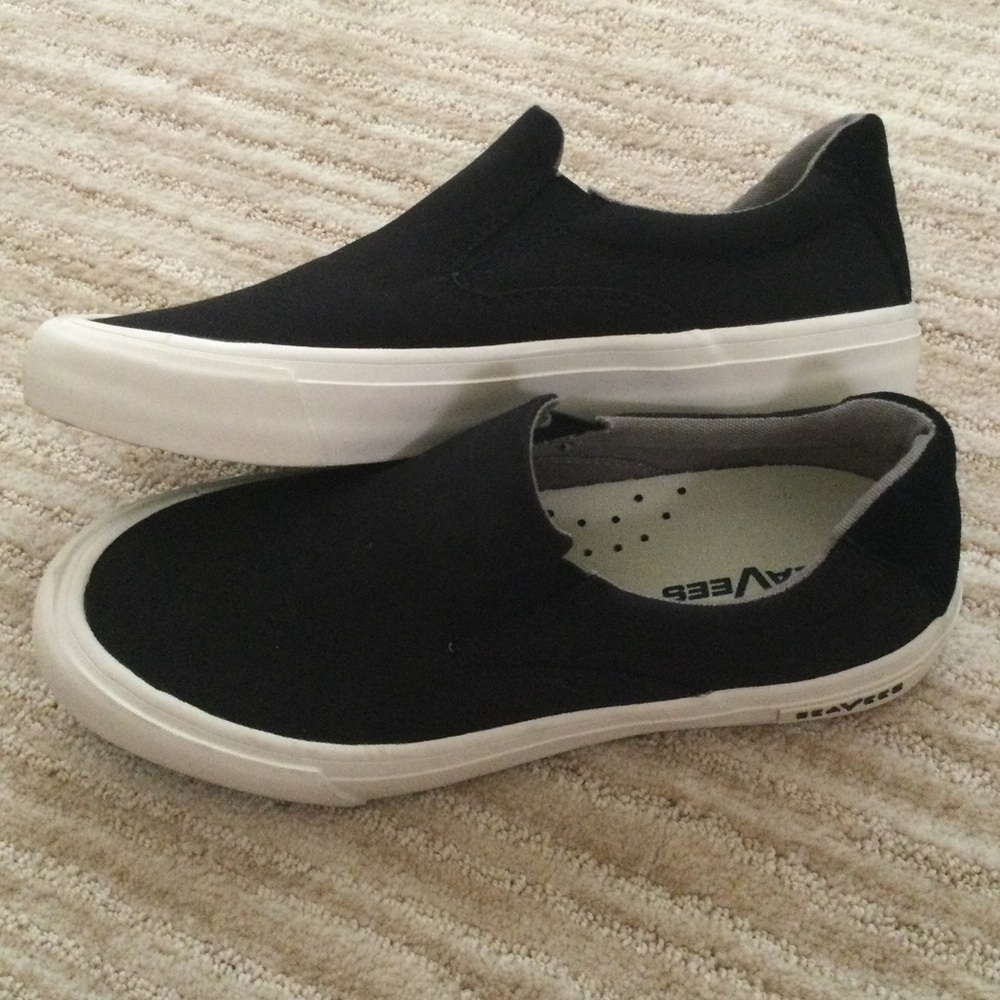 SeaVees Hawthorne Slip On Black Sneaker Tennis Shoe Size 8.5